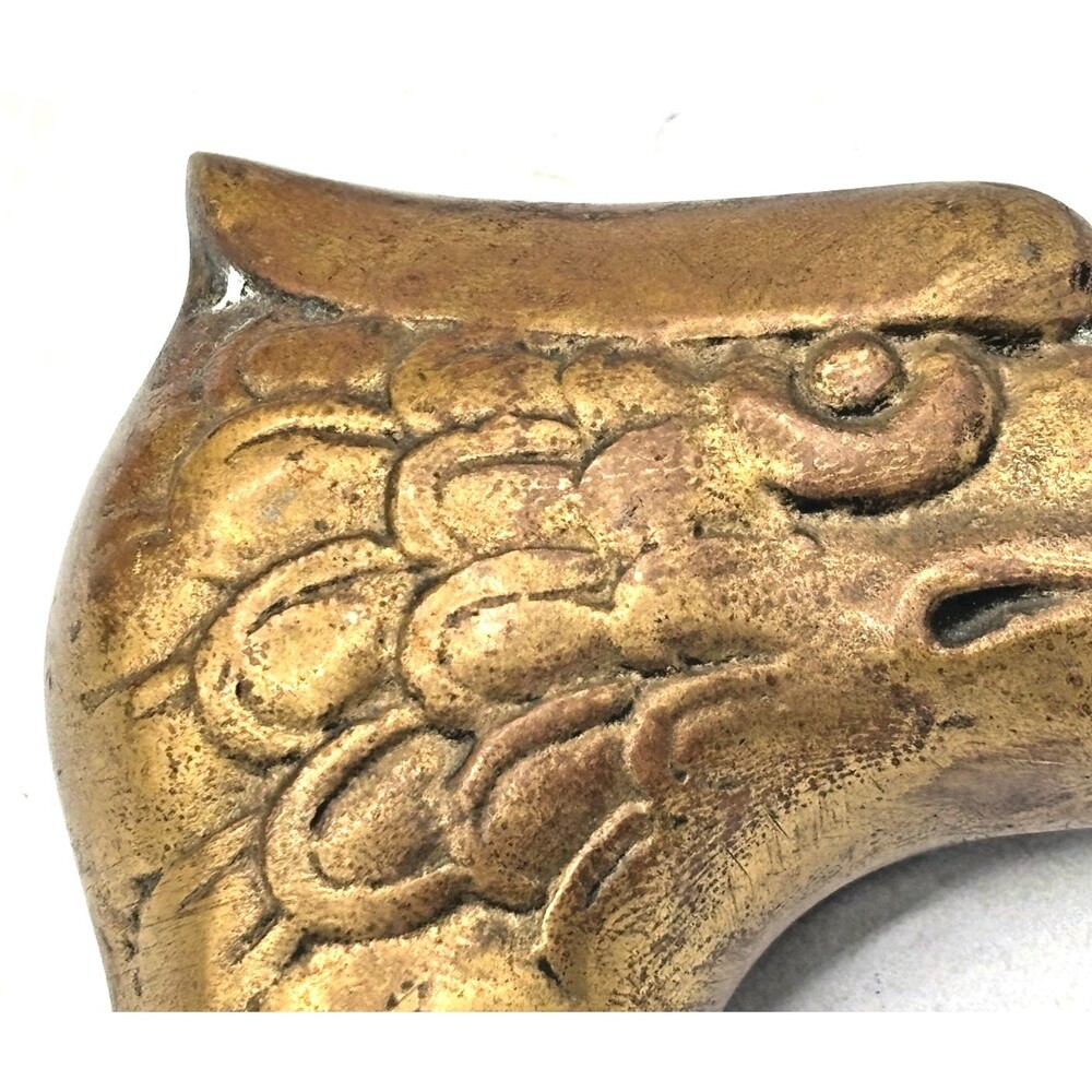Vintage Brass Eagle Head Statue Walking Stick Cane Handle Top Topper Screw EUC - Picture 13 of 14